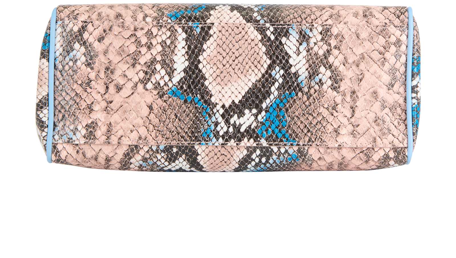 Snake Embossed Top Handle Bag, &pound;195, Handbags, Blue/Pink, Faux Leather, Top view